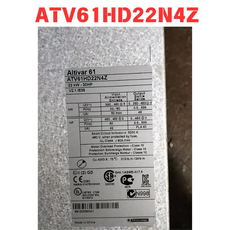 Used OEM disassembled parts ATV61HD22N4Z Frequency converter Functional test OK Fast Shipping