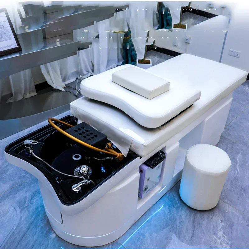 Spa Massage Shampoo Bed Hairdressing Mobility Hairdresser Shaving Commercial Water Circulation Sink Beauty Furniture For Spa