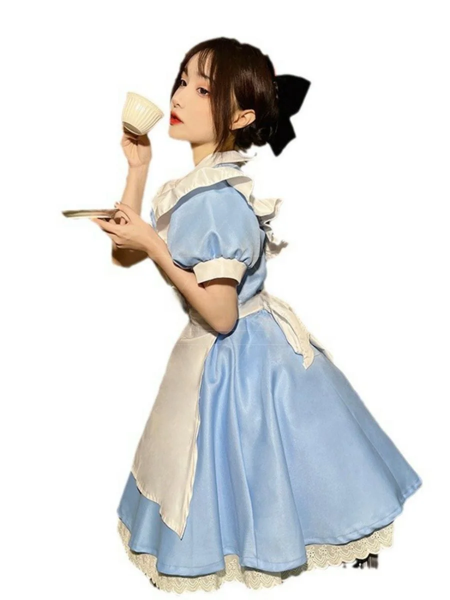 Blue Princ Alice in Wonderland Fing Dr Maids orm Halloween-kostuum Zoet Anti-aging Polyester Materiaal Dames C...