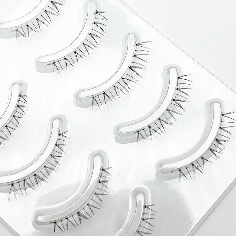 Großhandel 5 Paar natürliche falsche Wimpern, handgefertigt, sauberes Band, Vollstreifen-Kunsthaar-Wimpern für Make-up – Detail 2