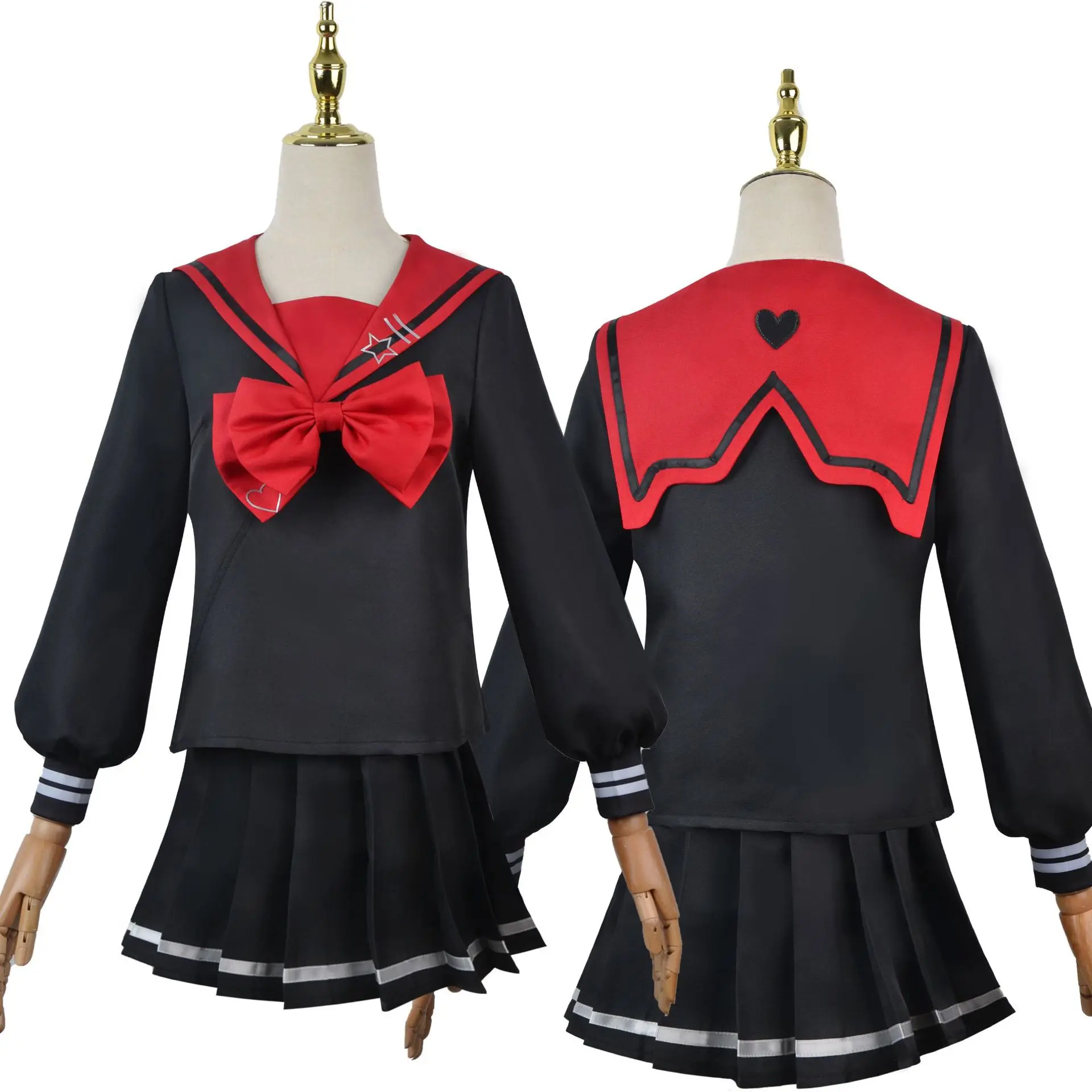 Bedürftiges Mädchen Überdosis Dunkelheit Engel-Chan Seemann Anzug Cosplay Kostüm Spiel bedürftige Mädchen Kangle Cosplay schwarz Schuluniform Rock