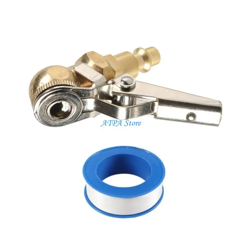 

U13C Tire Inflator Air Chuck Hose End Tire Air Chuck Inflator Hose End with Barb Connector Clip On Inflator Fitting
