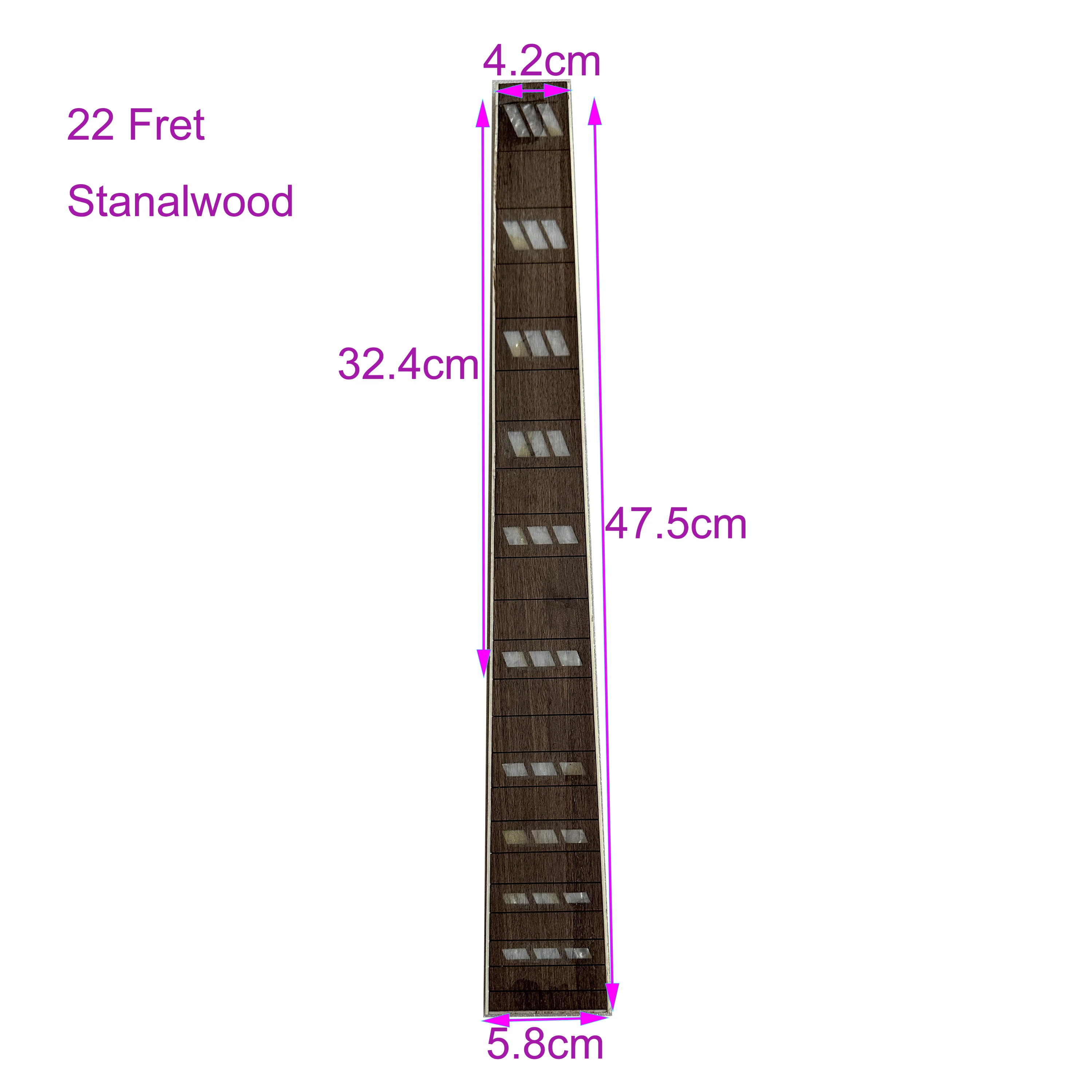 Rosewood Electric Guitar Fretboard 22 Fret 25.5