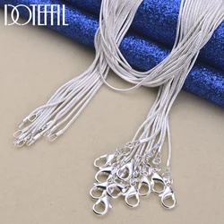 Doteffil 1,2 Sterling silber stücke/Los 16/18/20/22/24/26/Zoll mm Schlangen kette Halskette für Frau Mann Modeschmuck