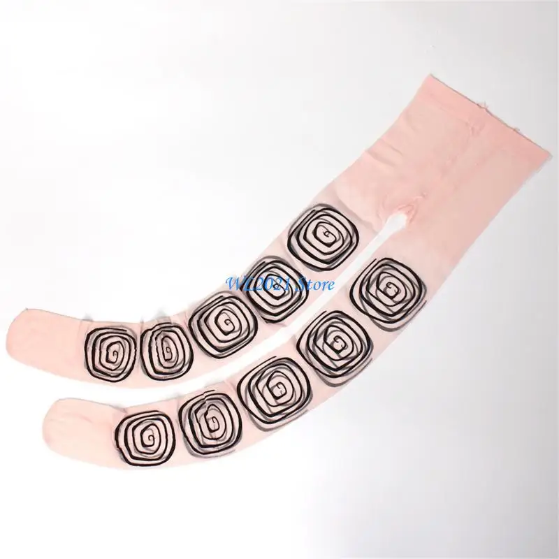 

G5GC 8D Sheer Women's Tights with Unique Circle Pattern Silk Pantyhose Stockings Aesthetic Grunge Leggings Hosiery