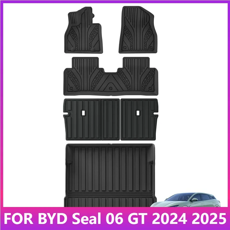 

Floor Mats for BYD Seal 06 GT 2024 2025 Car Floor Mats Trunk Cargo Liner Pad Protection Waterproof All Weather Accessorie Black