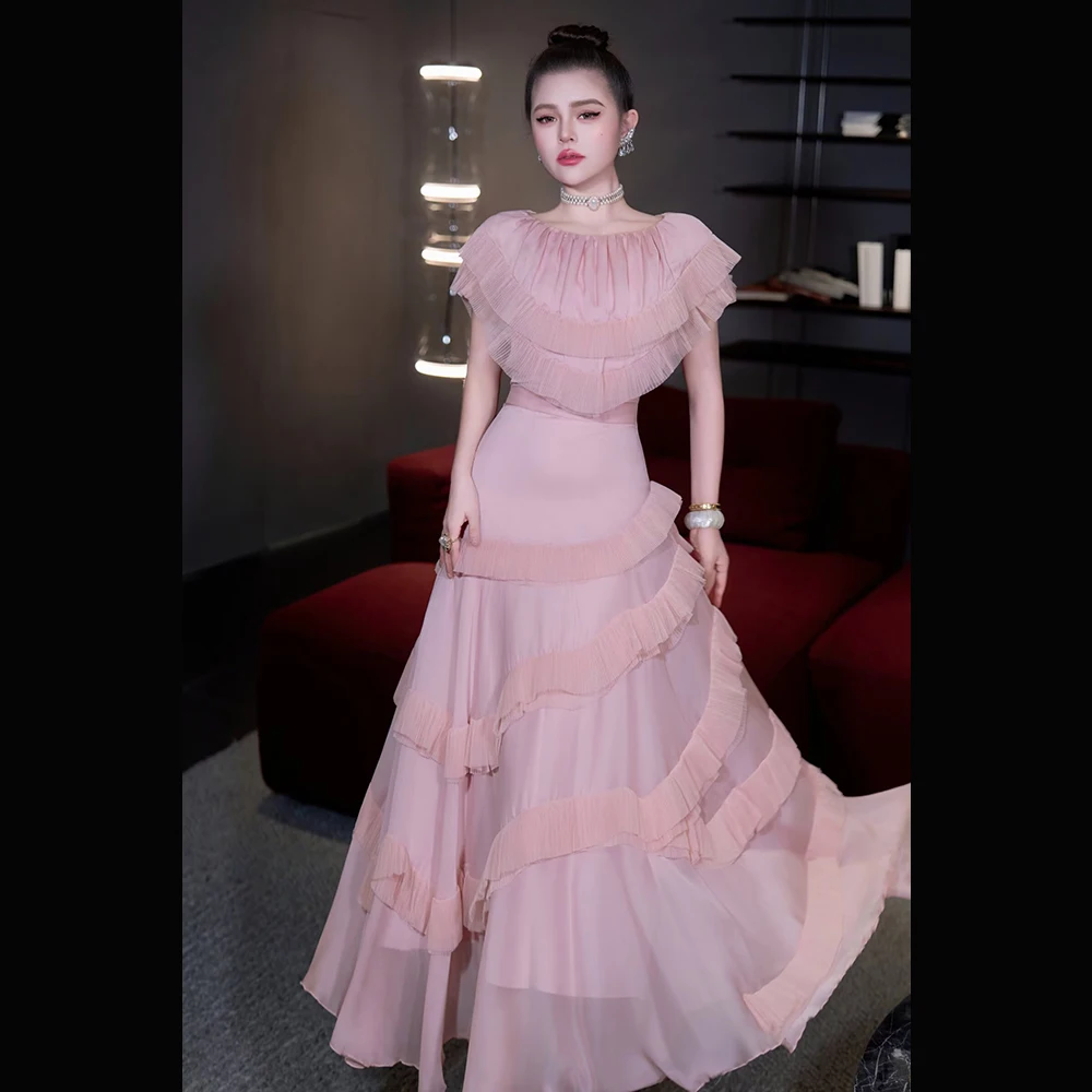 

Meyyithun Women's Dress Elegant Prom Dresses Sexy Ruffles Evening Gowns Formal Occasion Exquisite High Quality Party Dress Z05