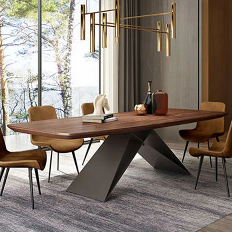 غرفة المعيشة الفاخرة طاولة طعام حفلة دراسة الطابق المطبخ مركز طاولة طعام مستطيلة كبيرة الشمال موبليس أثاث فريد من نوعه