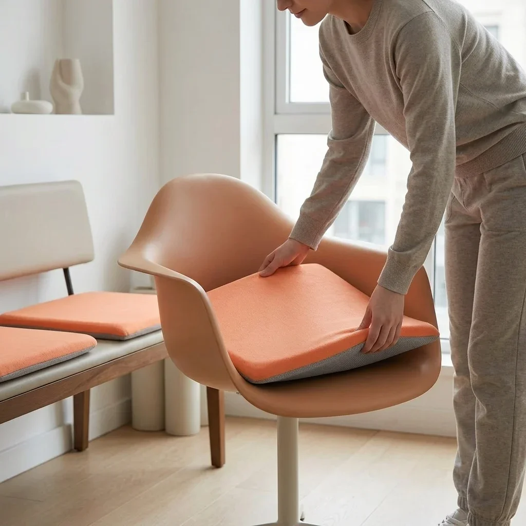 40x40cm Natural Latex Seat Cushion Square Washable Office Chair Pad Relieve Sore Buttocks Household
