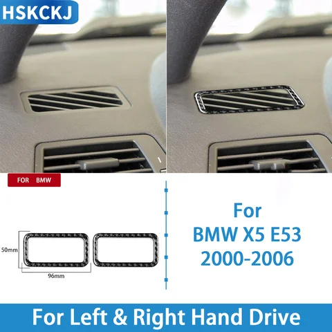 For BMW X5 E53 2000-2006 Side Defrost Air Vent Carbon Fiber Decorative Cover Trim Sticker Car Interior Auto Accessories