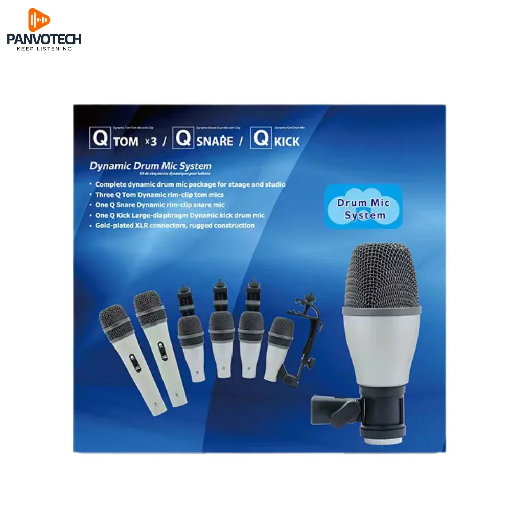 Panvotech Drumstel Muziekinstrument 7 Pcs Mic Dynamische Professionele Drummicrofoonset