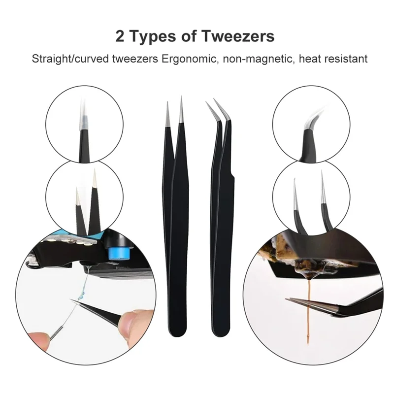 Exquisite-Brass MK8 Nozzles 27 PCS 3D Printer Nozzle Cleaning Kit 5-In-1 Wrench Tweezers Brushes Maintenance Tools For 3D Printi