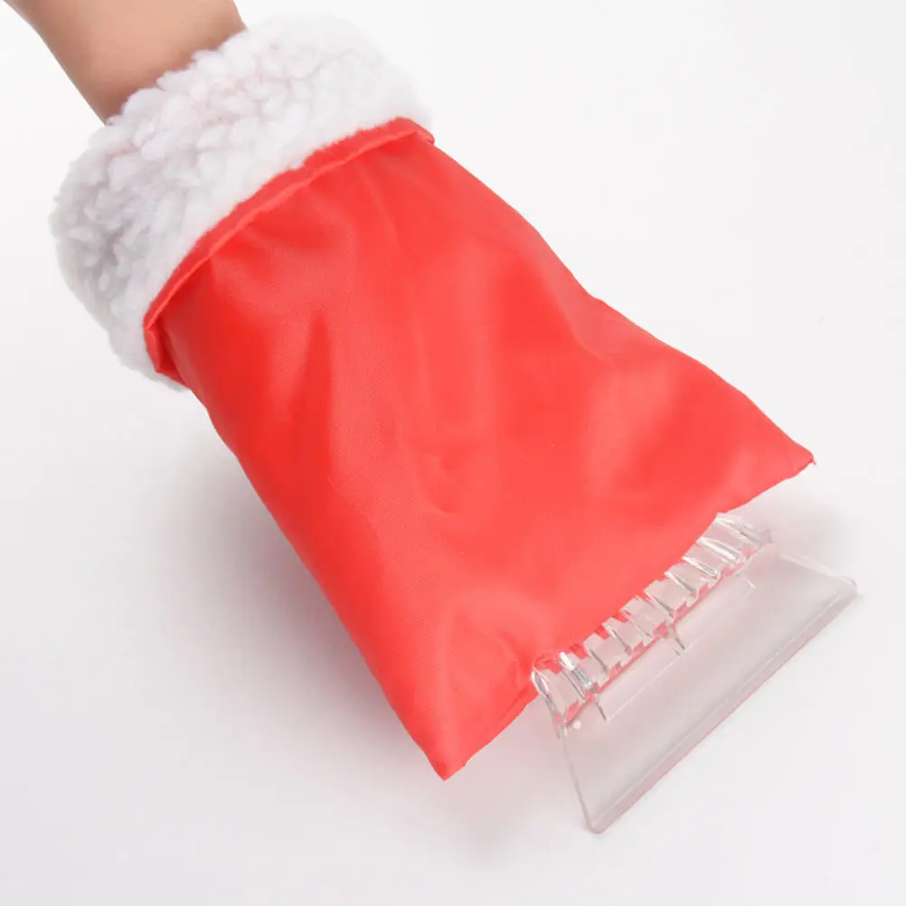 

2pcs Car Ice Shovel Glove Type Snow Removal Tool Waterproof Warm Anti-Slip For Icy Windows Winter Cleaning Use