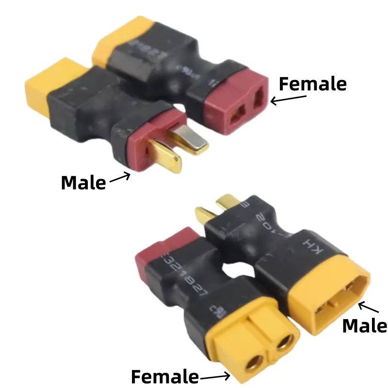 T Plug to XT60 Male Female Adapter Connector for RC Lipo Battery FPV Drone Helicopter Quadcopter gallery 2