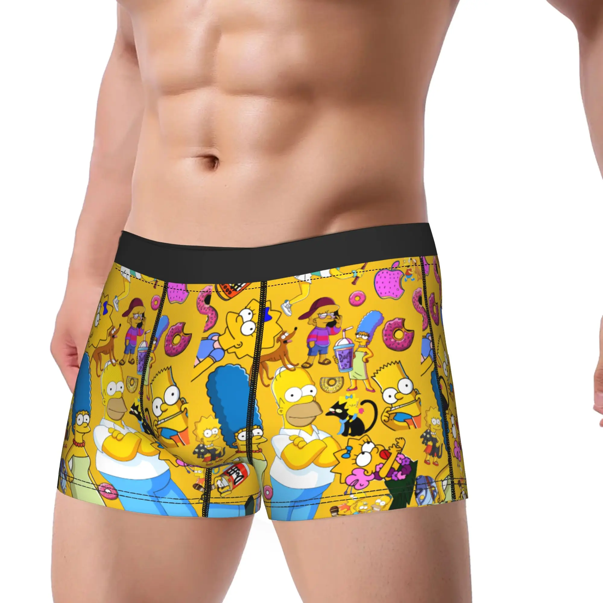 Homer S-Simpson And Marge Portrait Shorts Briefs  Underwear Quality Men Classic Trunk Print Oversize Panties