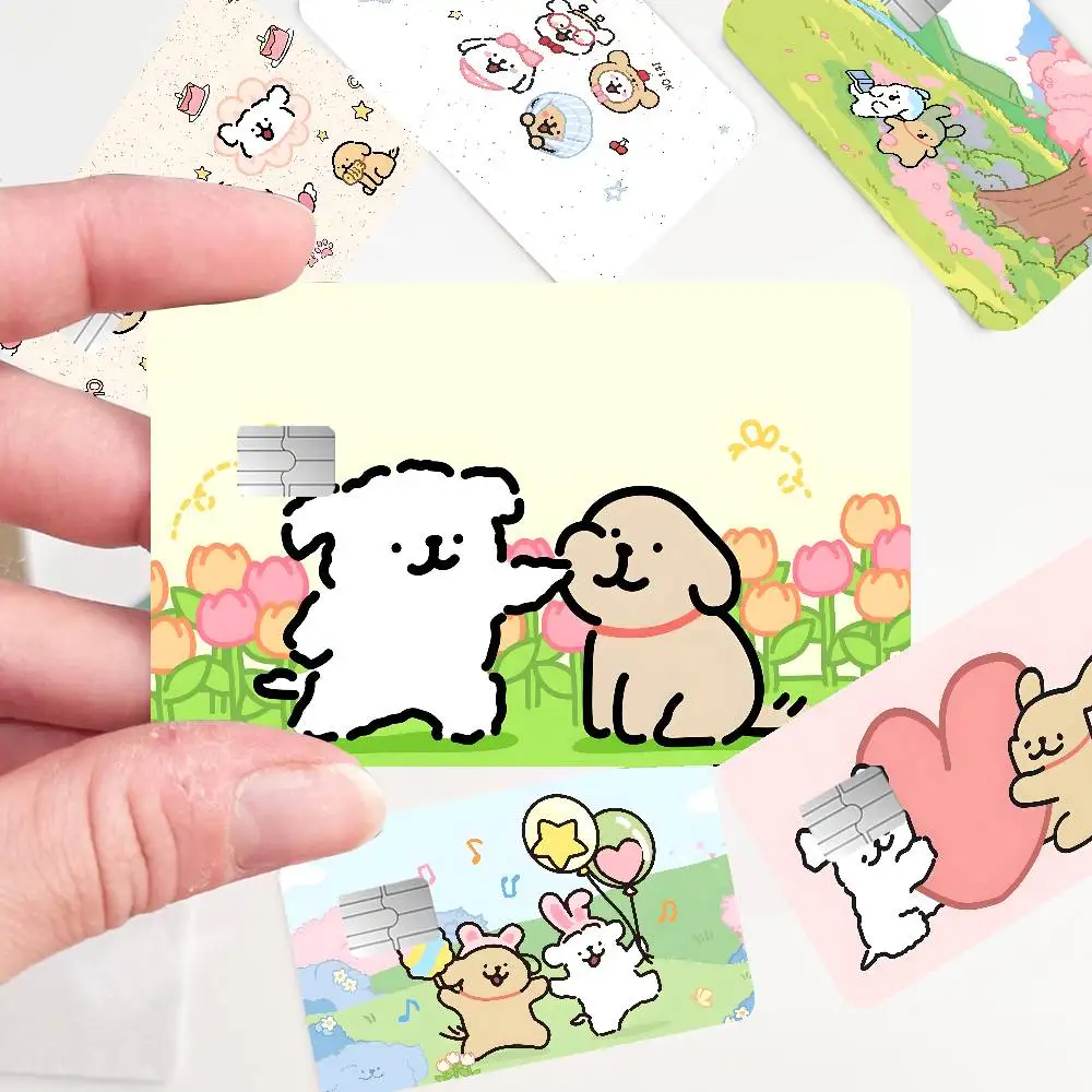 Lovely PET Maltese Anime Young Creidt Card Debit Card Sticker Film Case Front Tape for Small Big Chip No Chip
