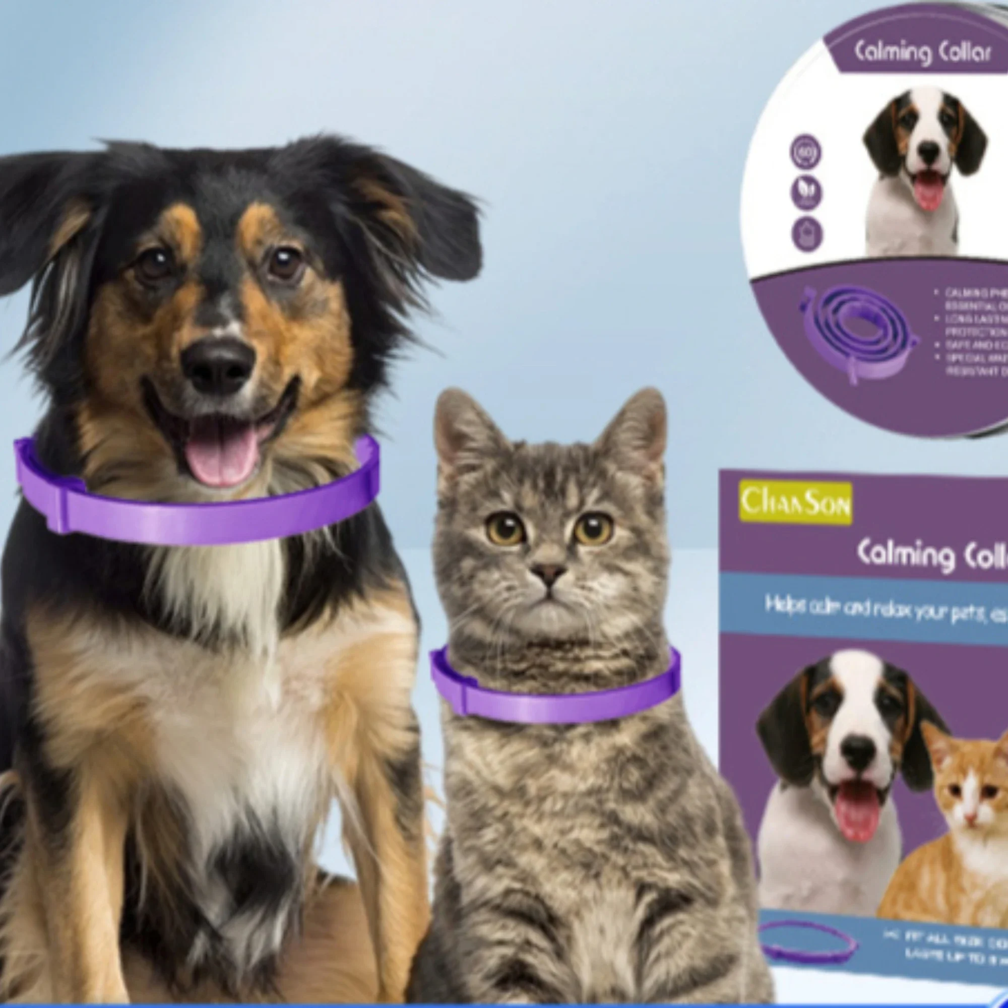 Calming Collar for Cats Pet Calming Pheromone Collar for Cats Dogs Calming Collar for Anxiety Effective Relieve Anxiety Stress