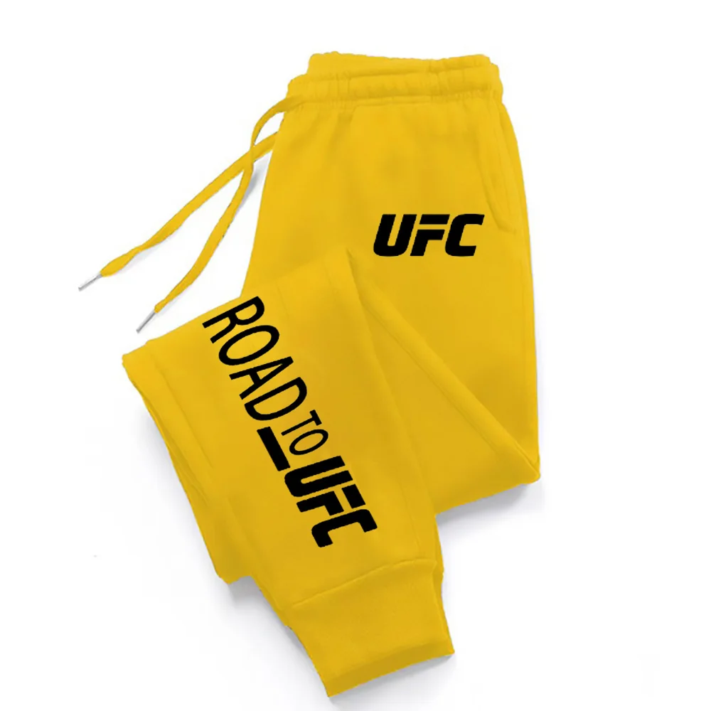

UFC brand men's and women's autumn and winter cotton casual sportswear pants, running and fitness pants, solid-color long pants