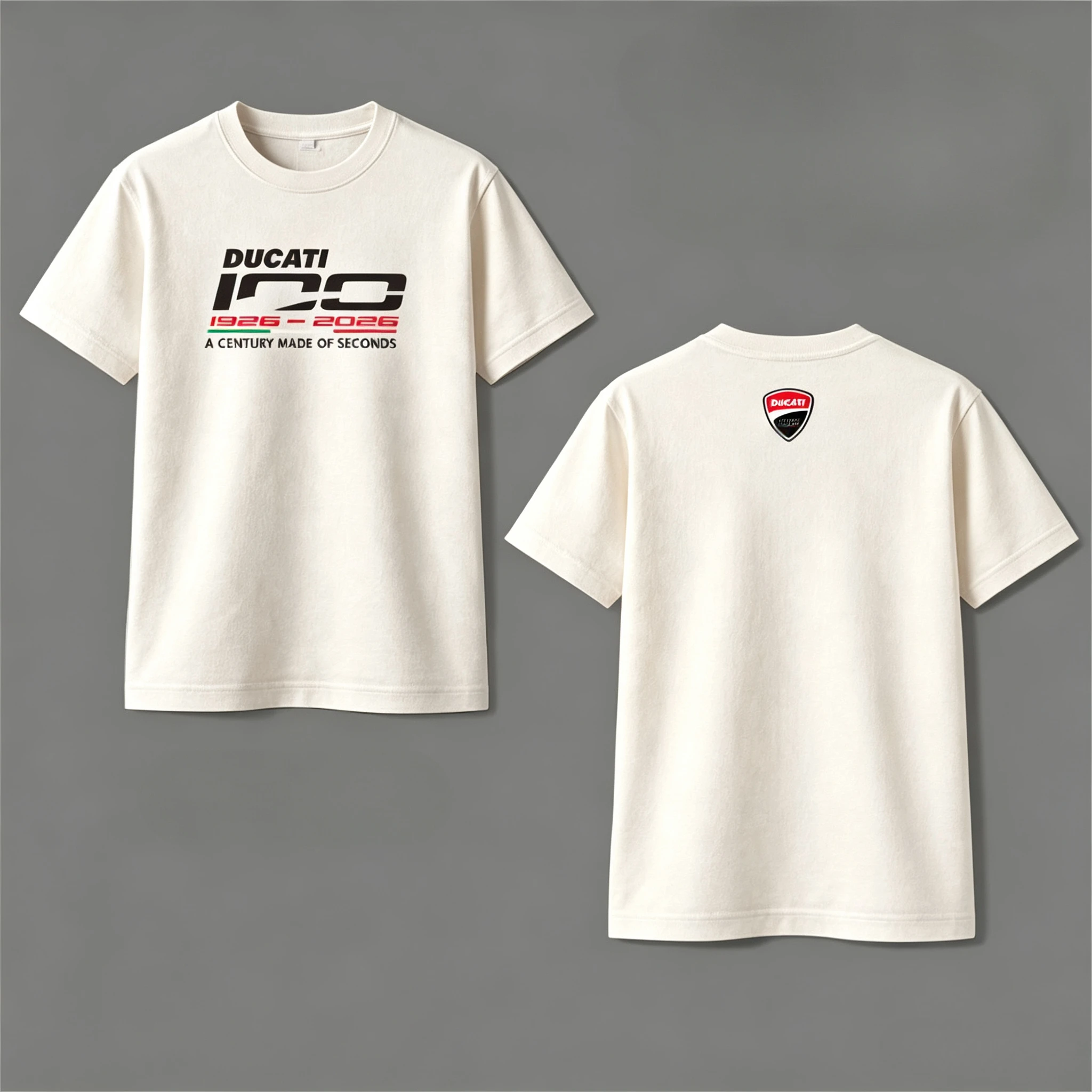 Vintage Motorrad-T-Shirt für Männer DUCATI 100 Jahre Jubiläum Grafik Kurzarm-Shirt Motorradfahrer-Enthusiasten Streetwear – Detail 6