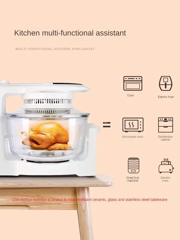 Household Visual Air Fryer Low Fat Smoke-free Electric Fryer with Silent Heating Design, Multifunctional Halogen Oven Kitchen