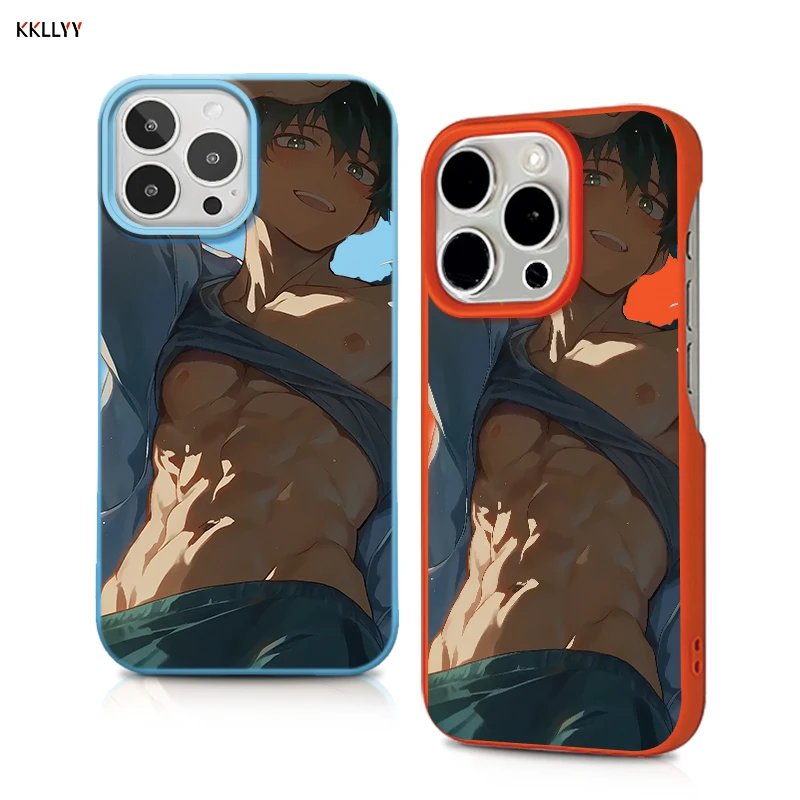 

Liquid Silicone Phone Case for iPhone 16E/15/14/13 Pro Max/12/XR Printed Phone Cover Cartoon man Shockproof Gym Lover Gift