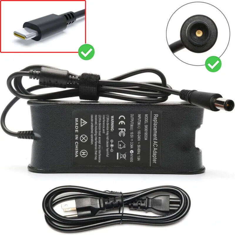 

65W 45W USB-C Laptop Charger Power Adapter For Dell Chromebook 3180 3100 5190 US