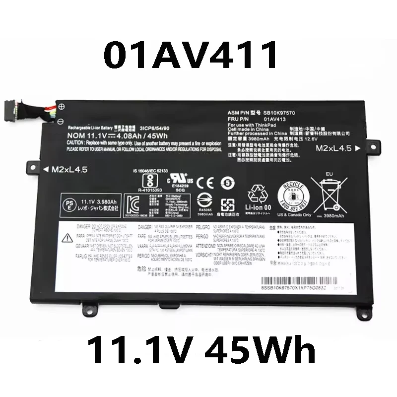 01AV411 01AV412 01AV413 11.1V 45Wh Laptop Battery For Lenovo ThinkPad E470 E470C E475 SB10K97568 SB10K97569 SB10K97570