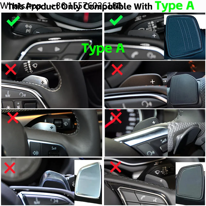 For Audi A3 S3 A5 S5 2017 A4 B9 Q7 2016-2017 TT TTS Shifter Paddle Shift Extension Steering Wheel Shift Paddle Shifter