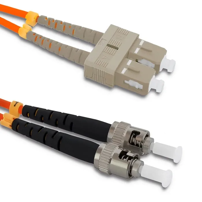 Qoltec glasvezelpatchkabel Sc/Upc - St/Upc |     Multimodus |     50/125 |     Om2 |     Duplex |     1m
