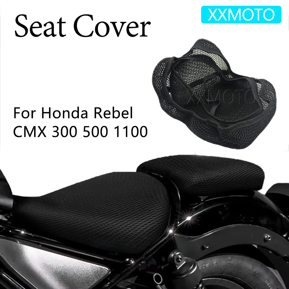 

For Honda Rebel CMX300 500 1100 Motorcycle Seat Cover Heat Insulation 3D Mesh Fabric Breathable Non-Slip Protection Cushion