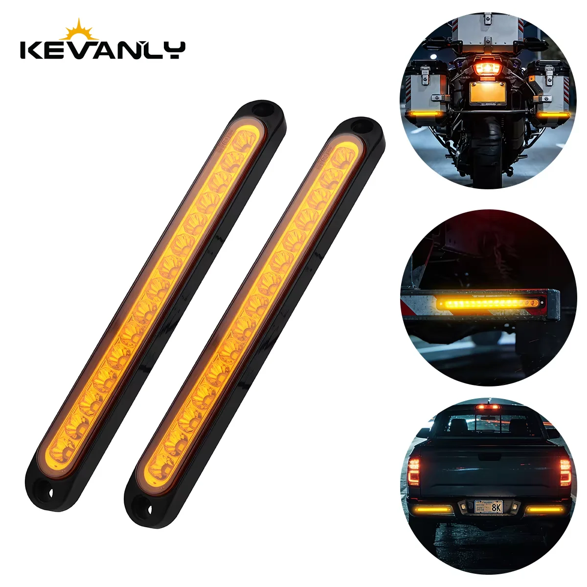 1/2pcs Truck Brake Light Signal Side Marker Following 15LED Bulbs for Car SUV RV Amber Turn Signal Warning Rear Light 24v