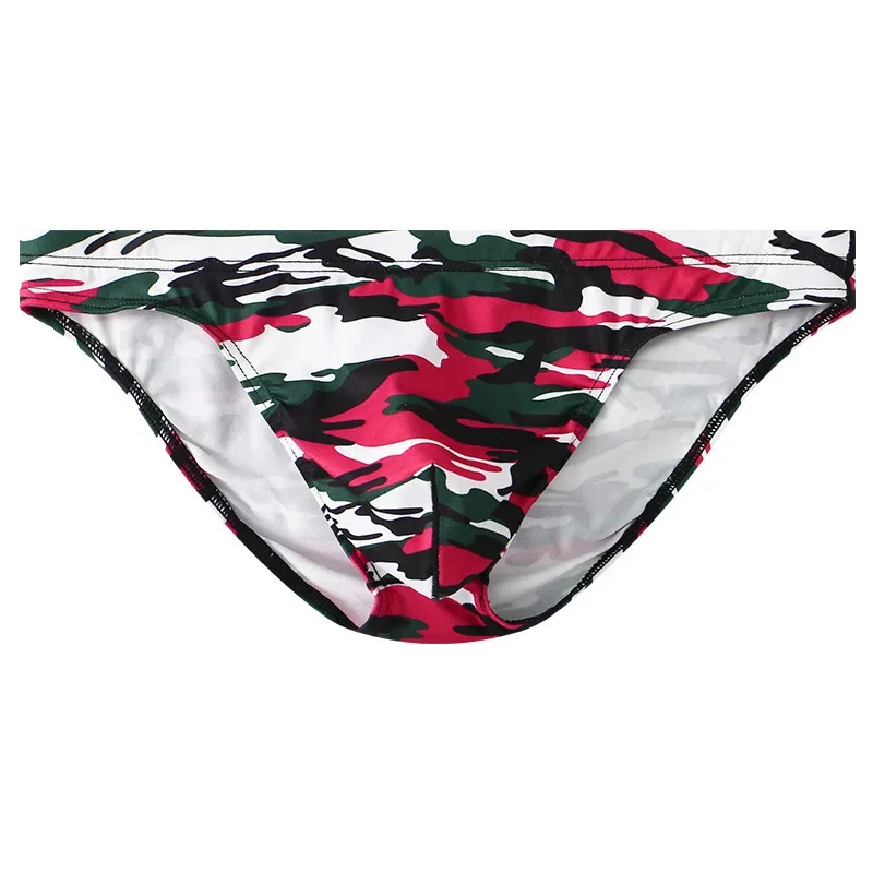 Men Briefs U Convex Colorful Camouflage Printed Underpants Low Waist Soft Calzoncillos Hombre Breathable Panties Bikini Slip