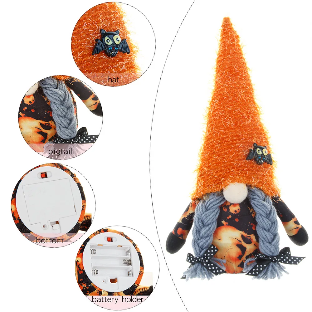 LED Luminous Gnome Faceless Elf Doll, Plush Toy, Christmas Tree Hanging Decorations for Home