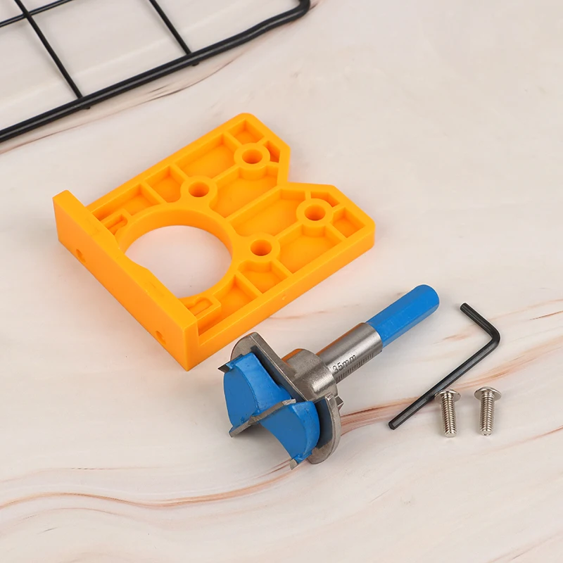 35mm 힌지 구멍 드릴링 가이드 로케이터 힌지 드릴링 지그 드릴 비트 목공 도어 홀 오프너 캐비닛 액세서리 도구