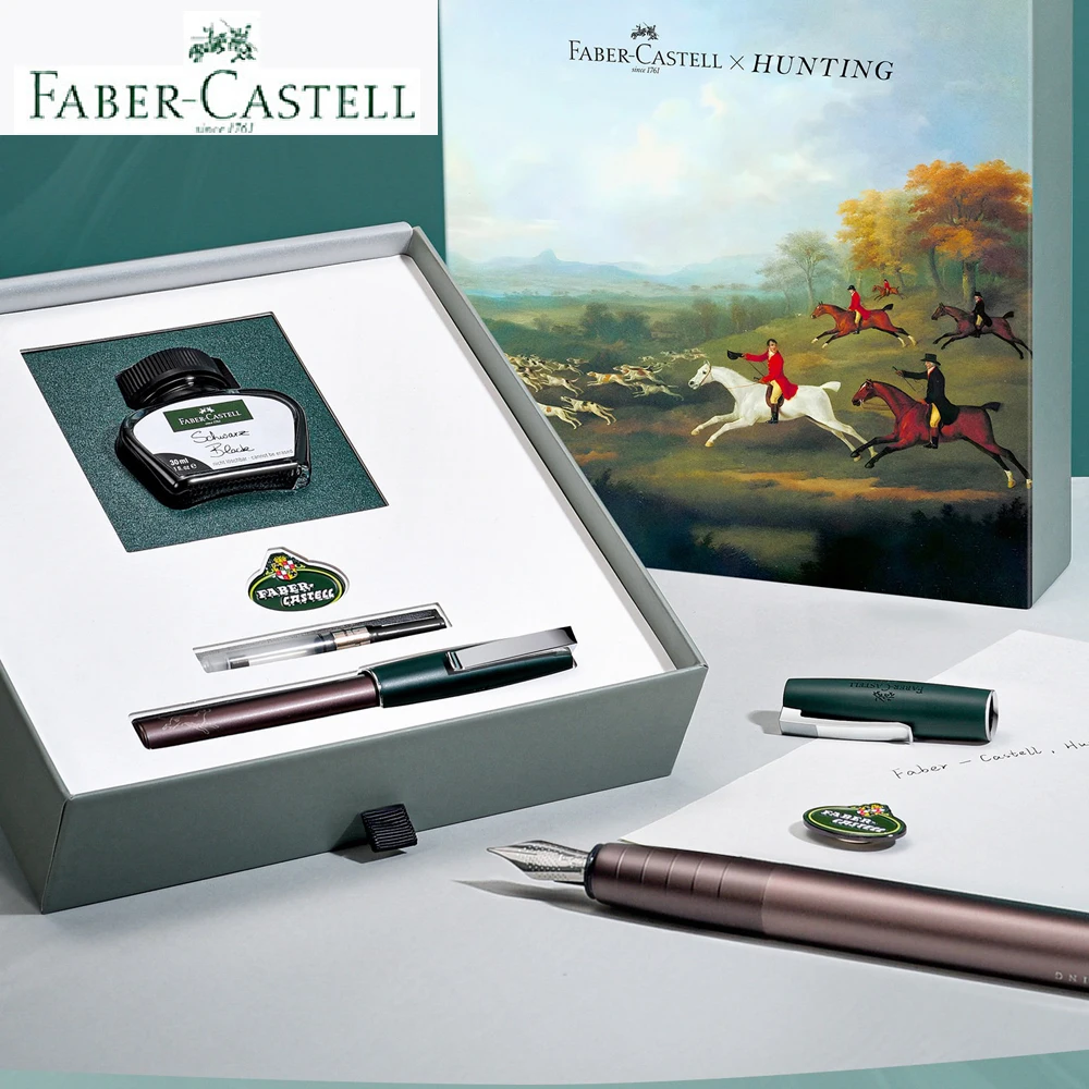 Original Germany Faber-Castell Fountain Pen Hunting Limited Gift Set Business Signature Calligraphy Writing Stationery Gift Box