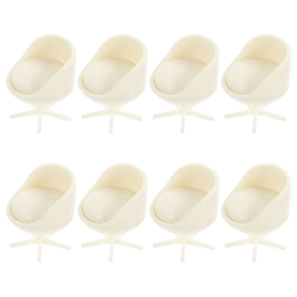 8 Pcs Miniature Furniture Swivel Chair Model 1:25 Scale Dollhouse naments Hardwearing Craftsmanship Exquisite Design Versatile