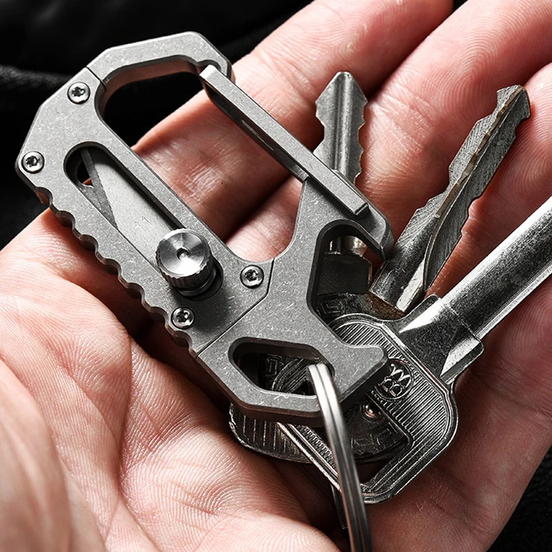 Outdoor Multifunctional EDC Titanium Alloy Keychain Small Tool