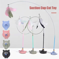 Cat Toy Cat Head Suction Cup Kitten Self-Entertainment Boredom Relief Feather Replacement Head Suction Cup