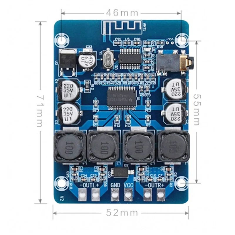 B92B-5X XH-M314 Bluetooth Digital Power Amplifier Board TPA3118 Dual 45W Audio Module AUX Decoding