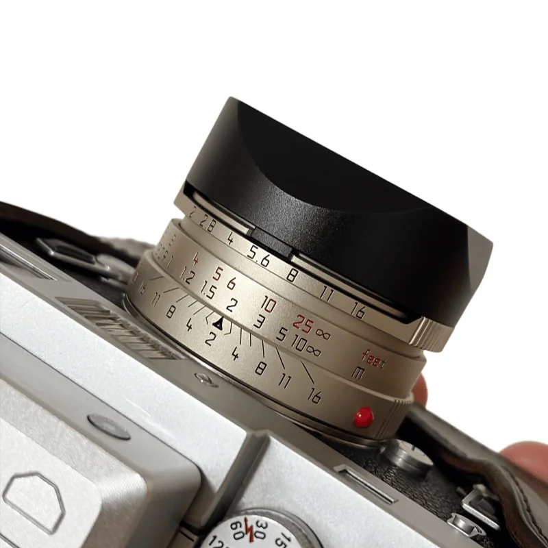 Quadratische Gegenlichtblende aus Metall mit kostenloser Metallkappe für Mandler E39 7- ELEMENT 35mm F2 Objektiv – Leica M Mount – Detail 6