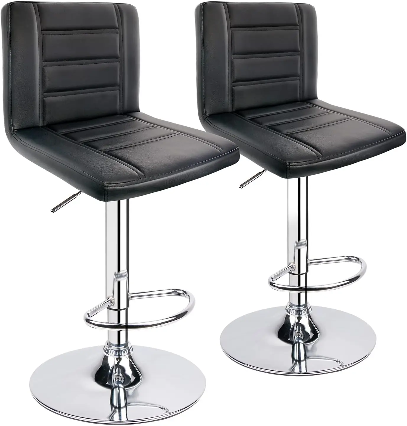 

Leopard Bar Stools Set of 2, Modern Adjustable Bar Stool with Back, Swivel Barstool - Black