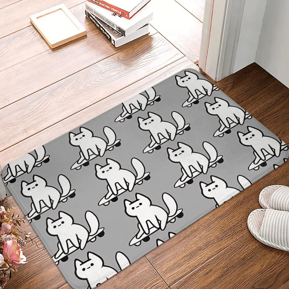 Chubby Animal Non-slip Doormat Skateboard Cat Living Room Bedroom Mat Outdoor Carpet Indoor Pattern Decor