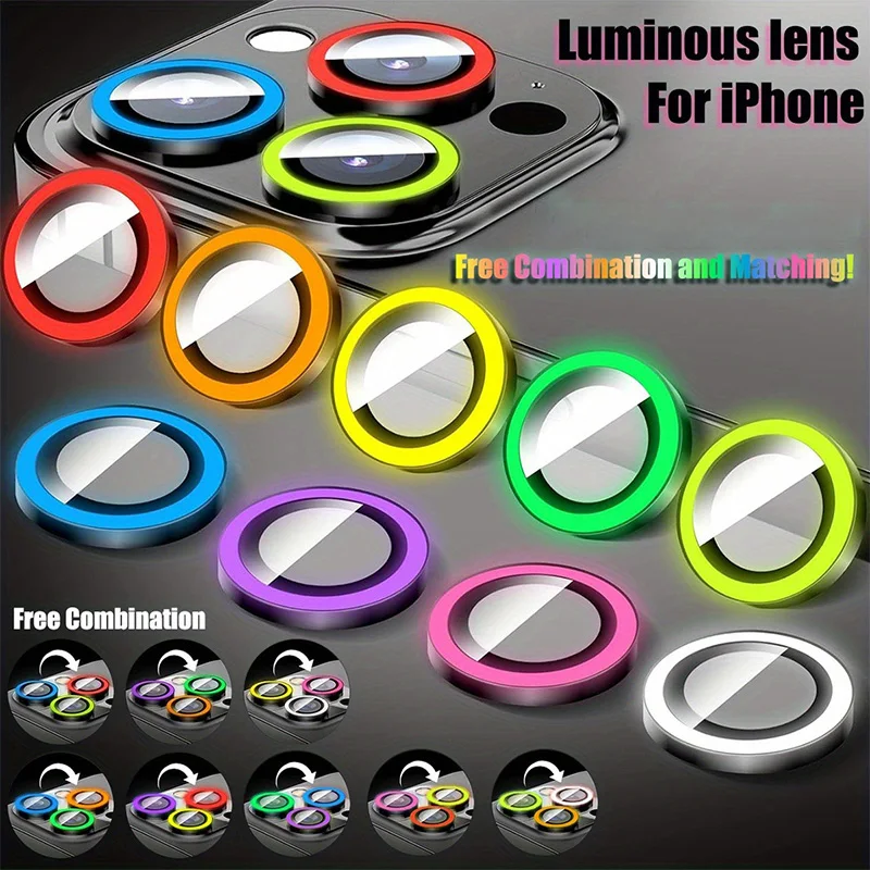 For For IPhone 18 17 16 15 14 Pro Max Plus 13 12 11 Duo Luminous Camera Protector Ceramic Ring Tempered Glass Back Lens Cap Cover - Aliexpress Deal