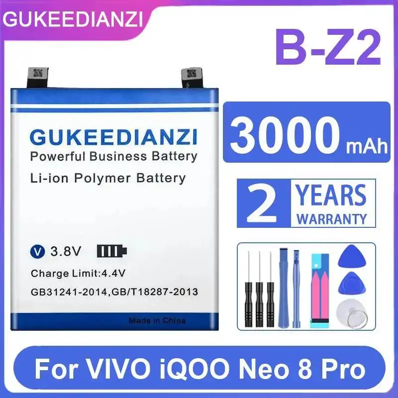 

For Vivo Iqoo Neo 8 Pro Environmentally Friendly Mobile Phone Battery B-Z2 Premium Replacement 3000Mah
