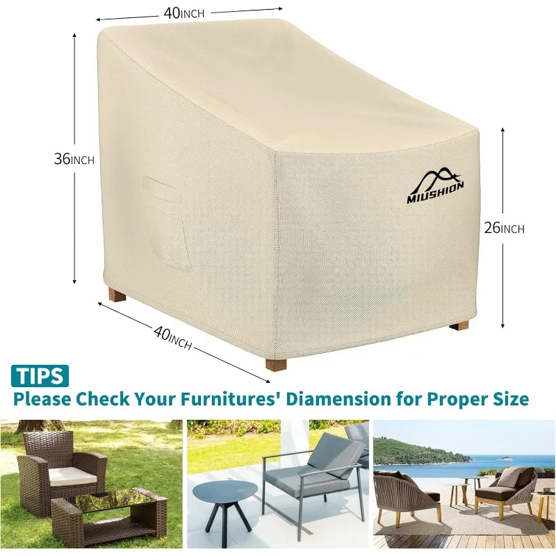 40 "W X 40" D X 36 "H Zware 600d Outdoor Diepe Stoel Lounge Club Stoelhoes, Beige