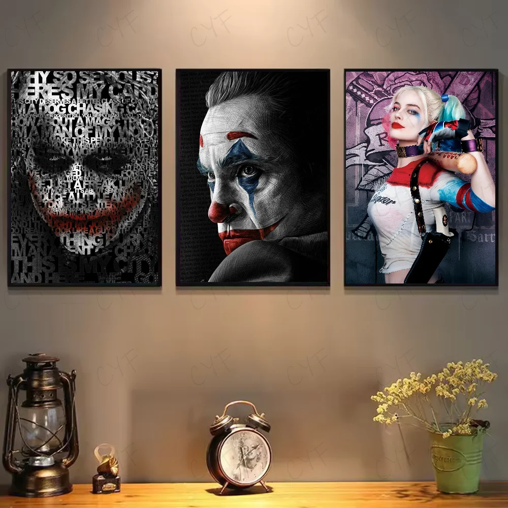 Face Smile-J-JokerS H-Harley Q-Quinn Poster HD art sticky wall waterproof home living room bedroom bar aesthetic decoration