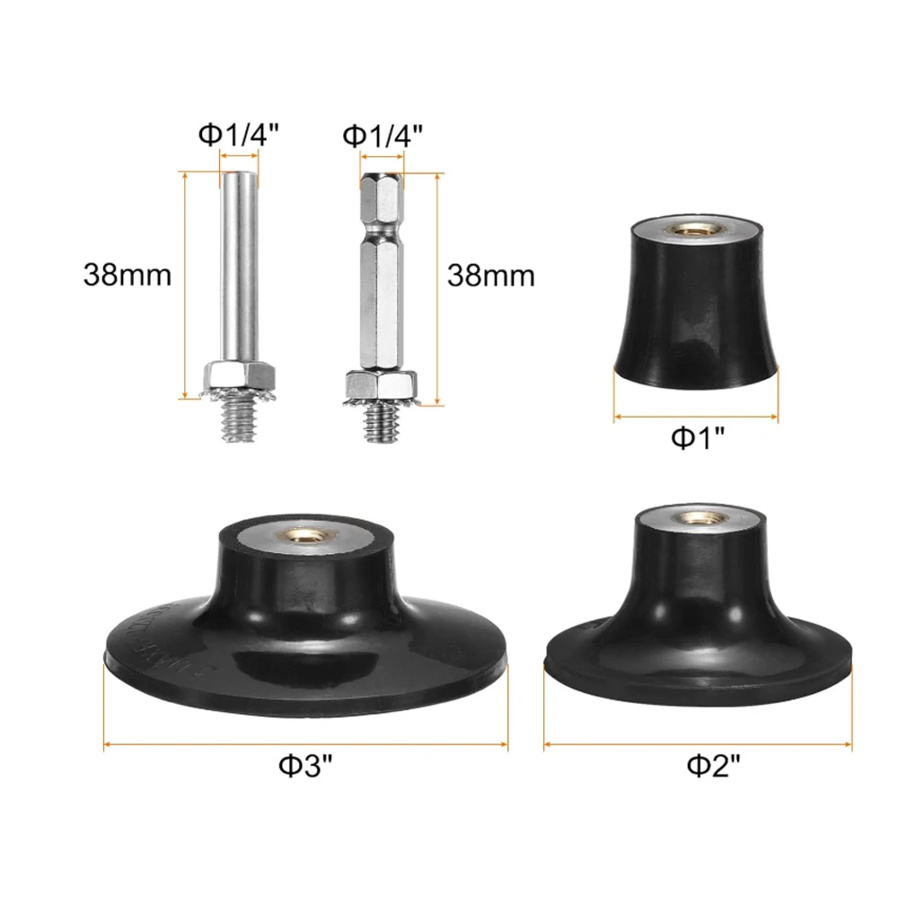 7 Pcs 1/2/3''Quick Change Disc Pad Holder Set 3 Pcs Roll Lock Disc Holder with 2 Rods for Die Grinder Accessories Rotating Tool
