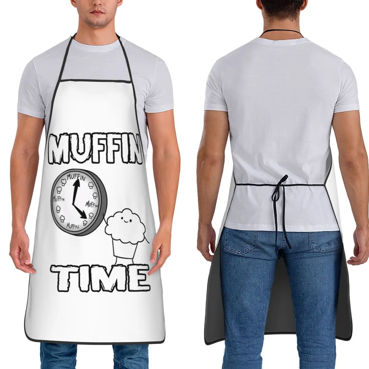It Is Muffin Time (With Text) Aprons Chef Cooking Cuisine Tablier Waterproof Bib Kitchen Cleaning Pinafore for Women Men