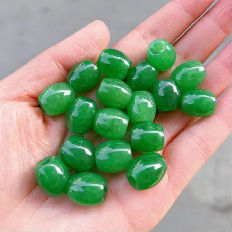 10PC zielonego jadeitu 20mm okrągłe akcesoria do koralików DIY bransoletka urok biżuteria moda ręcznie rzeźbione szczęście Amulet prezenty nowy — zdjęcie 4