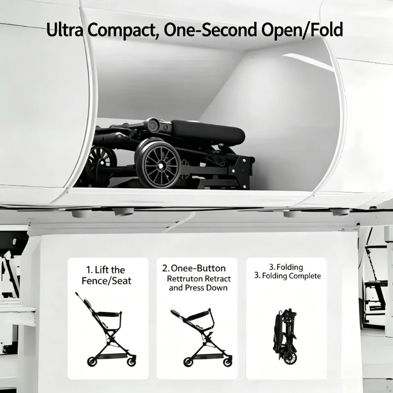 IMBABY Light Foldable Two-way Baby Stroller Ultra-light Small Portable Folding Carts Simple  Four-Wheels Anti-Rollover Cart